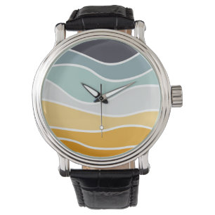 Colourful summery retro style waves watch