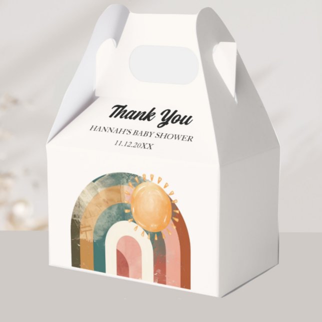 Colourful Sun and Rainbow Baby Shower Favour Box (Creator Uploaded)