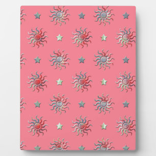 Colourful sun and stars design plaque