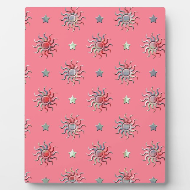 Colourful sun and stars design plaque (Front)