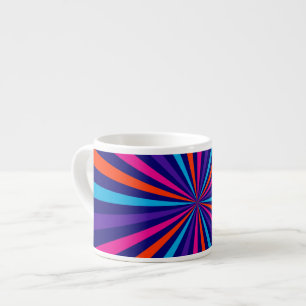 Colourful Sun Burst Spinning Wheel Design Espresso Cup