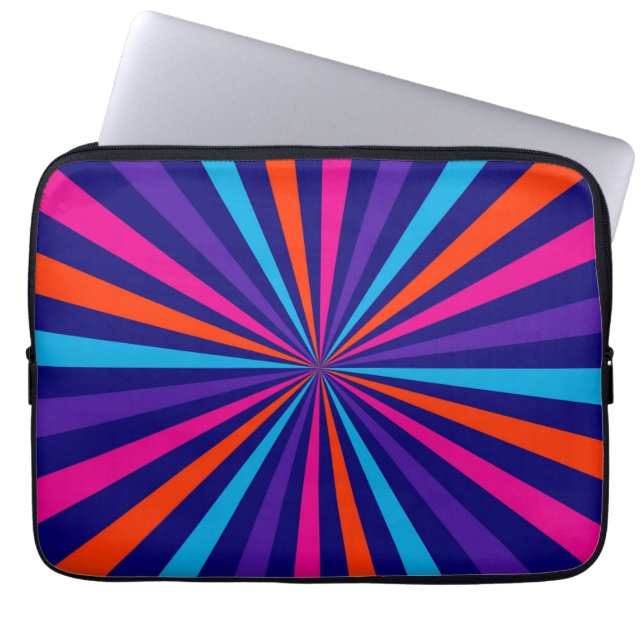 Colourful Sun Burst Spinning Wheel Design  Laptop Sleeve (Front)