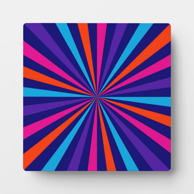 Colourful Sun Burst Spinning Wheel Design Plaque (Front)