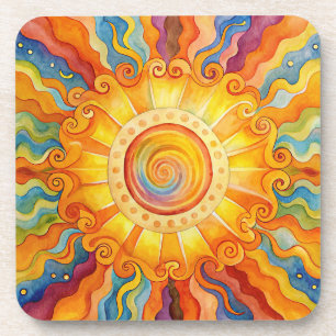 Colourful Sun  Coaster