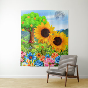 Colourful Sun Flowers in Nature - Abstract Floral Tapestry