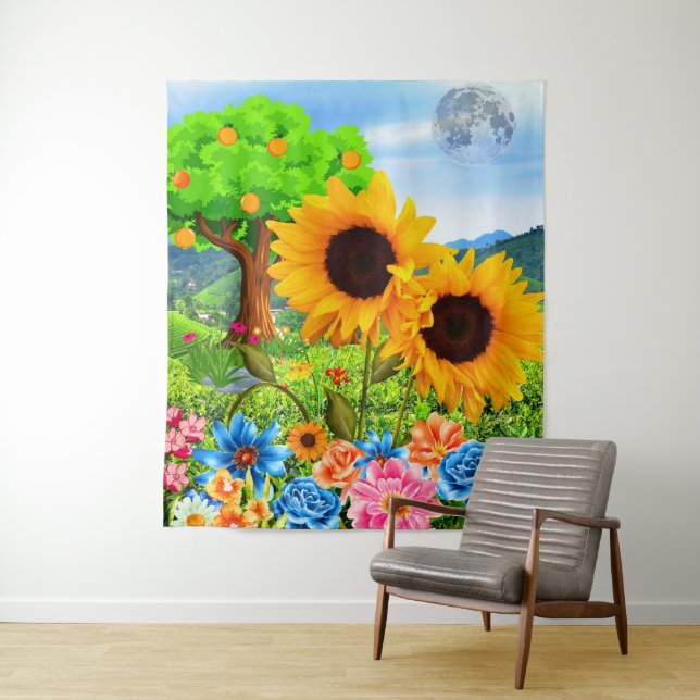 Colourful Sun Flowers in Nature - Abstract Floral Tapestry (In Situ)