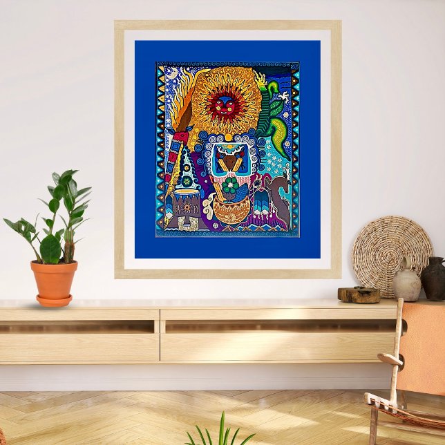 Colourful Sun Huichol Art Photo Print (Creator Uploaded)