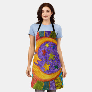 Colourful Sun, Moon and Stars Apron