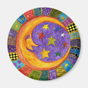 Colourful Sun, Moon and Stars Magnet 