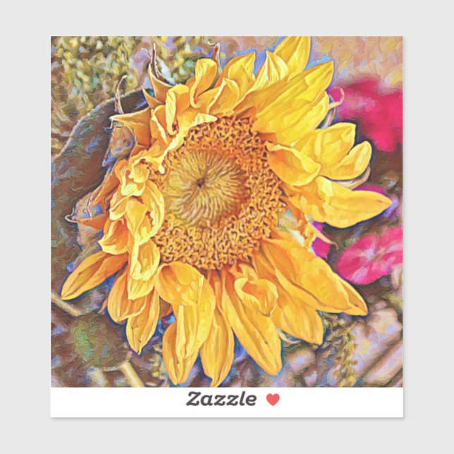Colourful Sunflower Art Large Sticker (Sheet)