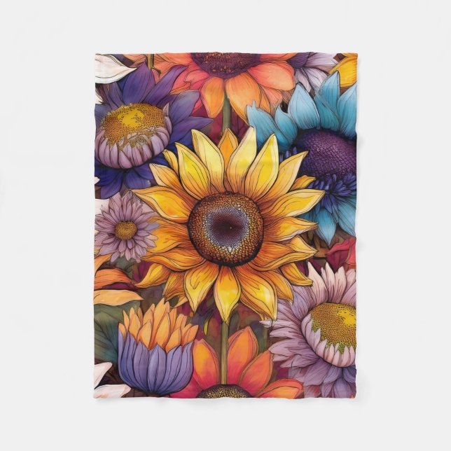 Colourful Sunflower Blanket | Autumn  (Front)