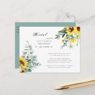 Colourful Sunflower Bridal Shower Announcement Postcard