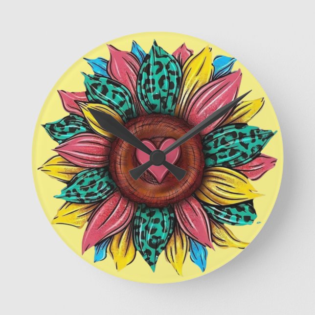 Colourful Sunflower Clock (Front)