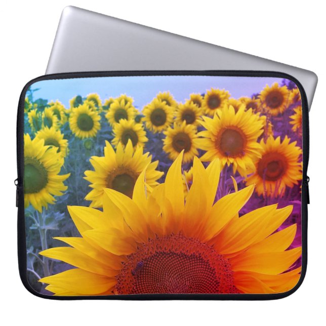 Colourful Sunflower Floral Country Botanical  Laptop Sleeve (Front)