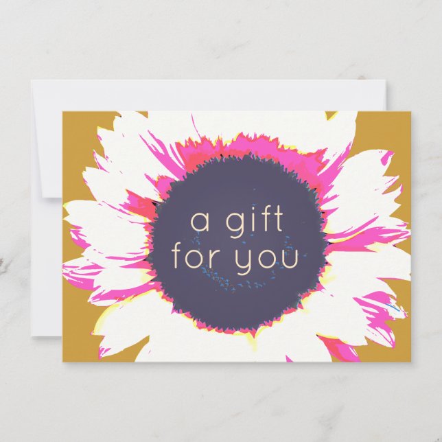 Colourful  Sunflower Floral Gift Certificate (Front)