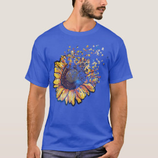 Colourful Sunflower Petals Blowing Sunflower T-Shi T-Shirt