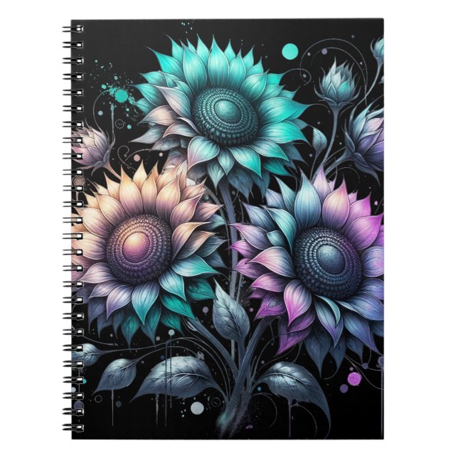 Colourful Sunflowers 2 Notebook (Front)