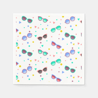 Colourful sunglasses pattern summer napkin