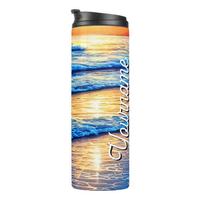 Colourful Sunrise Sunburn Sunset On The Beach Thermal Tumbler (Rotated Right)