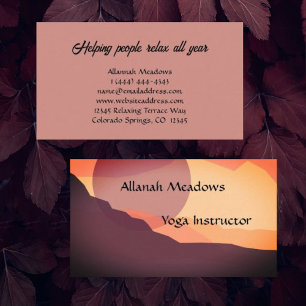 Colourful Sunrise Yoga Instructor Business Card 