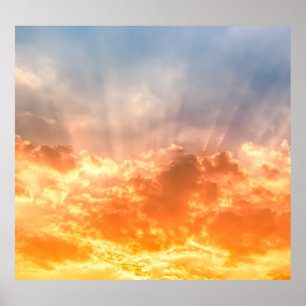 Colourful sunset: fiery sky twilight. poster