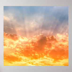 Colourful sunset: fiery sky twilight. poster