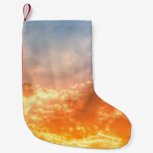 Colourful sunset: fiery sky twilight. small christmas stocking