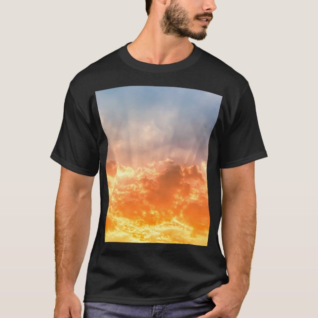 Colourful sunset: fiery sky twilight. T-Shirt (Front)