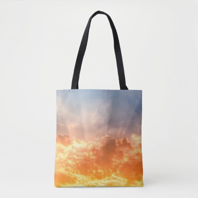 Colourful sunset: fiery sky twilight. tote bag (Front)