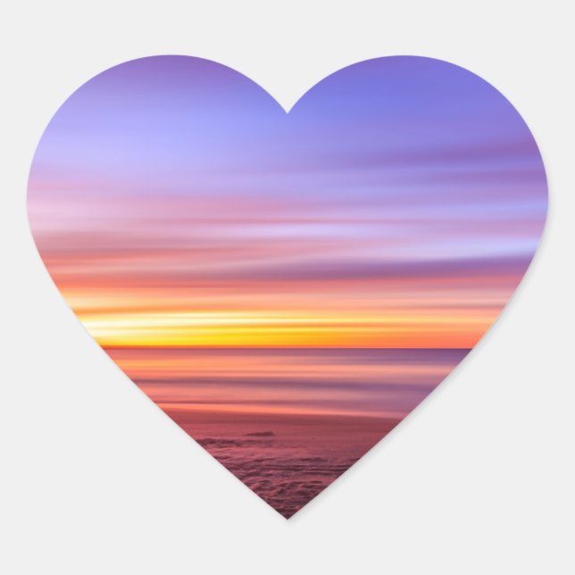 Colourful sunset heart sticker (Front)