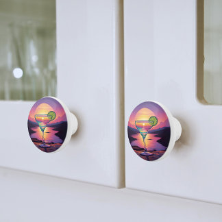 Colourful Sunset Margarita Ceramic Knob