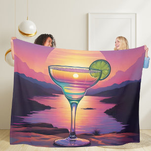 Colourful Sunset Margarita Fleece Blanket