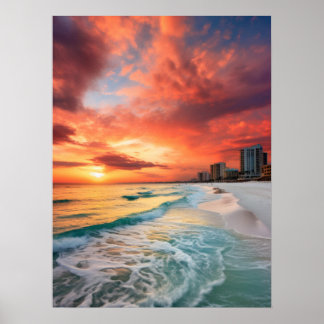 Colourful Sunset on Panama City Beach Poster