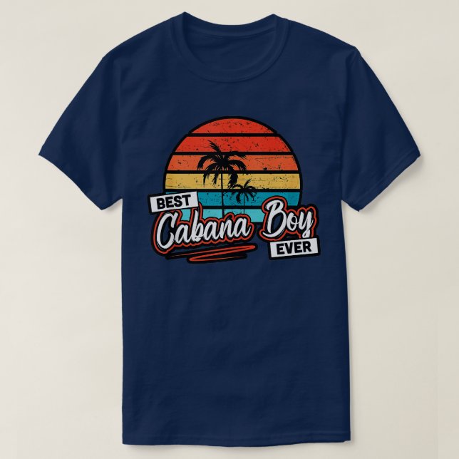 Colourful Sunset Palm Tree Best Cabana Boy Ever Ta T-Shirt (Design Front)