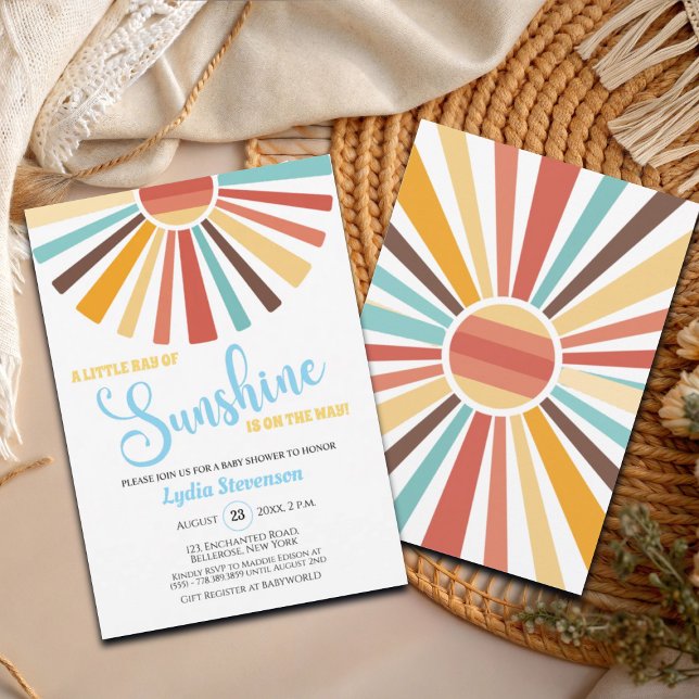 Colourful Sunshine Boho Baby Shower Invitation (Creator Uploaded)