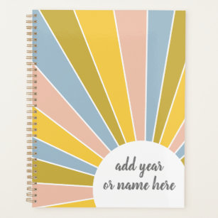 Colourful Sunshine Rays with script name or text Planner