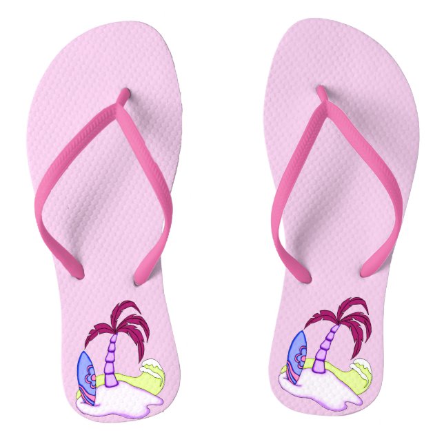 Colourful Surfboard Island 3 Flip Flops (Footbed)