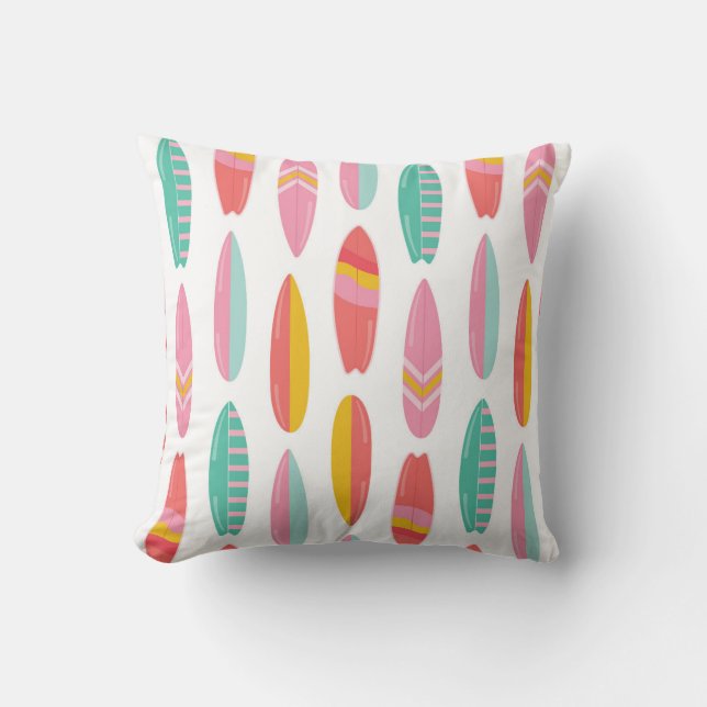 Colourful Surfboard Pattern Cushion (Front)