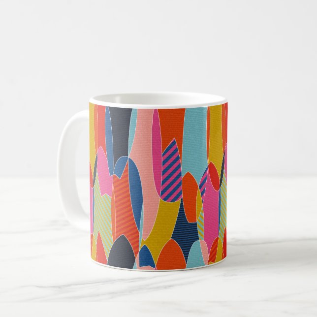 Colourful surfboards coffee mug (Front Left)