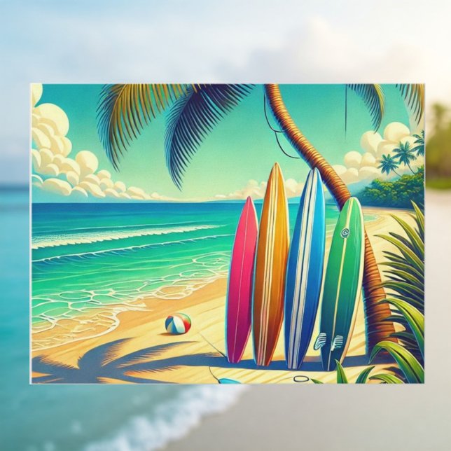 Colourful Surfboards on the Beach Postcard (Creator Uploaded)