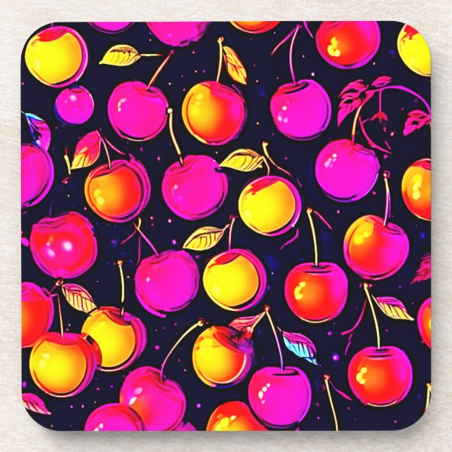 Colourful Surfing Dog Painting Coaster (Front)