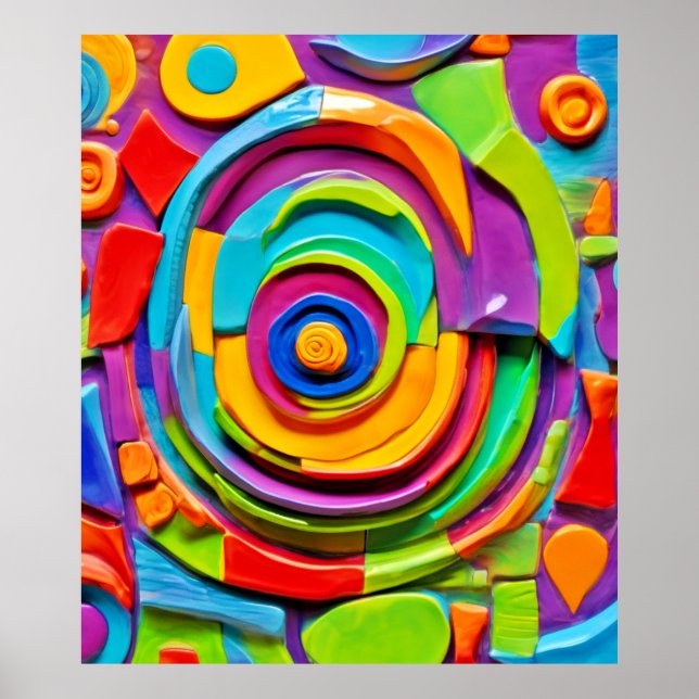 Colourful Surreal Sculpture Play Poster (Front)