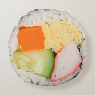 Colourful Sushi Photo Japanese Cuisine Round Cushion