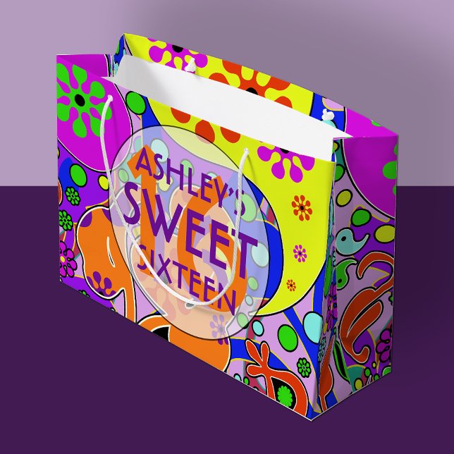 Colourful Sweet 16 Birthday Gift Bag (Creator Uploaded)