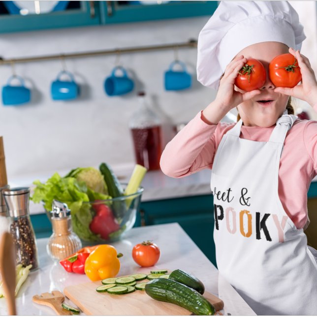 Colourful Sweet And Spooky | Happy Halloween  Kids Apron (Creator Uploaded)