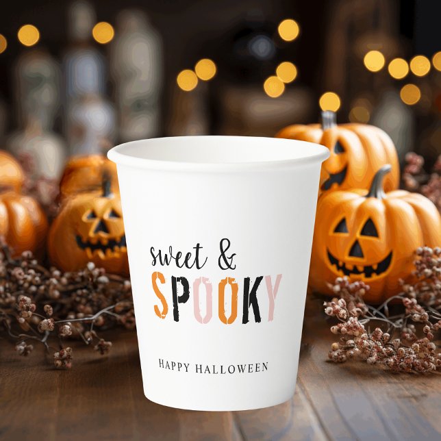 Colourful Sweet And Spooky | Happy Halloween  Paper Cups (Creator Uploaded)