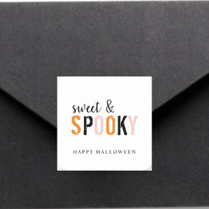 Colourful Sweet And Spooky   Happy Halloween  Square Sticker