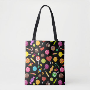 Colourful Sweet Candy Assortment Pattern Tote Bag
