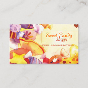 Colourful Sweet Candy Shop Business Card