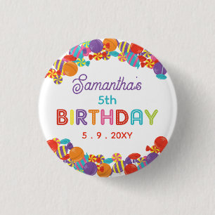 Colourful Sweet Fun Candy Birthday Party 3 Cm Round Badge